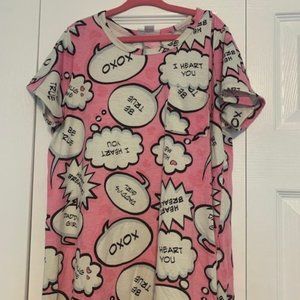 Lularoe Scarlett Valentine Word Bubbles Pink Size 12